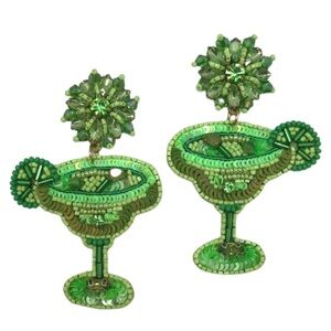 Allie Beads Margarita Sequin Beaded Earrings